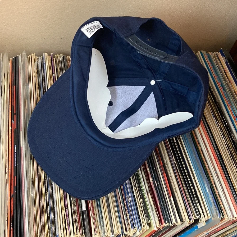 2 Unisex Classic Navy Blue + Tan Baseball Hats Cap NWT - Picture 6 of 16